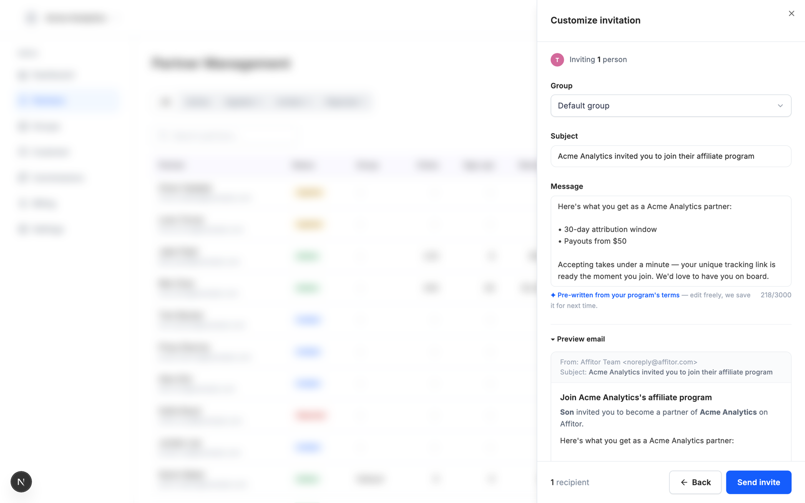 Live preview of the exact email recipients receive